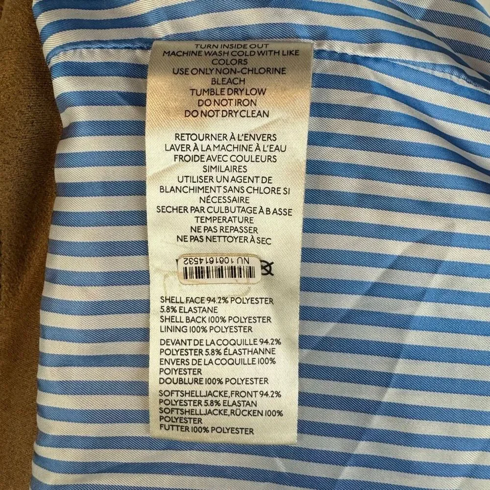 Maeve Faux Suede Trucker Jacket Camel Brown Size M Anthropologie - Picture 9 of 12